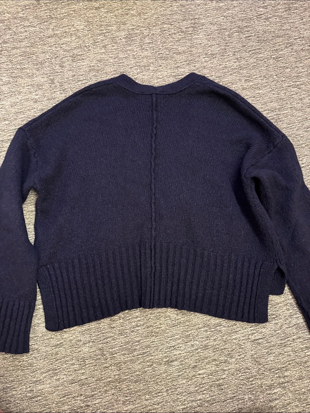 Frame Navy V-Neck Button Cardigan